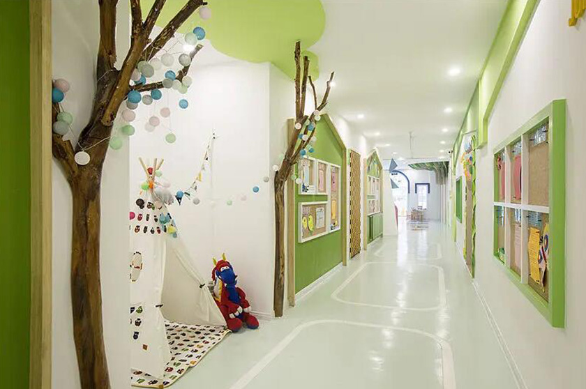 幼儿园走廊设计图透视图片